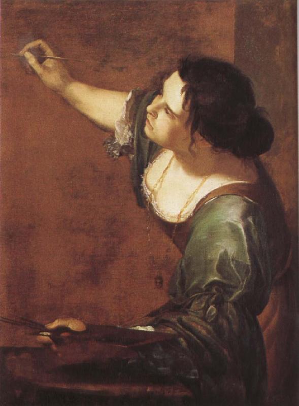 Artemisia  Gentileschi Sjalvportratt as allegory over maleriet oil painting picture